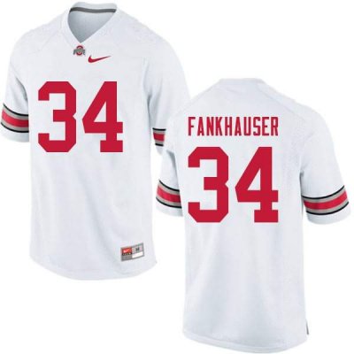 NCAA Ohio State Buckeyes Men's #34 Owen Fankhauser White Nike Football College Jersey HRW0545PB